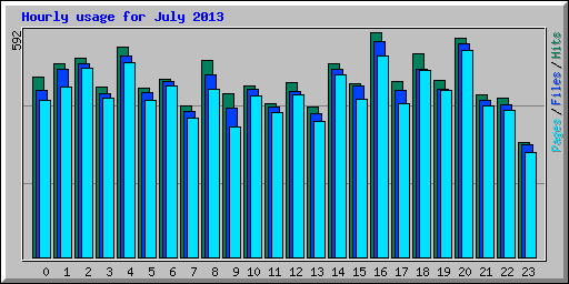 Hourly usage for July 2013